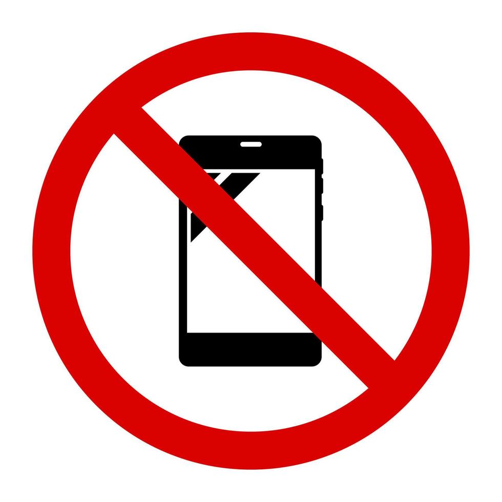 Warning no mobile phone sign and symbol graphic design vector illustration