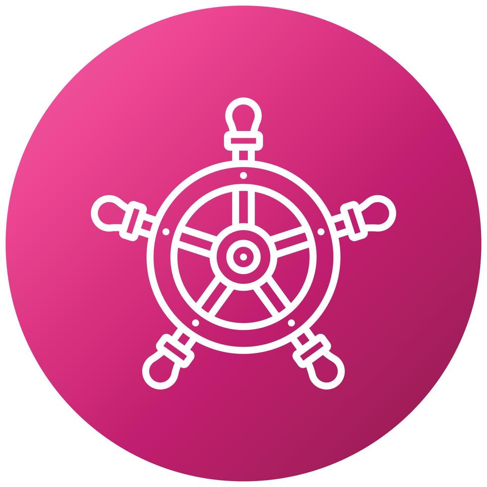 estilo de icono de rueda de barco vector