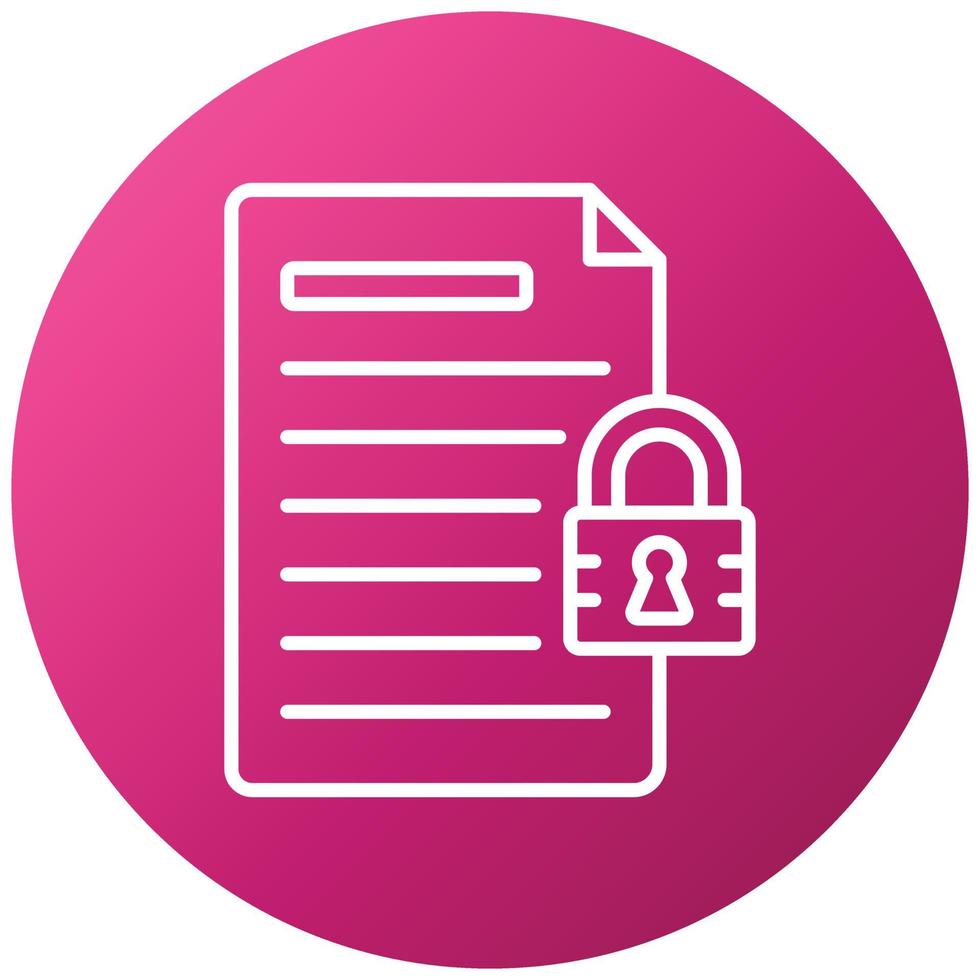 Document Locked Icon Style vector