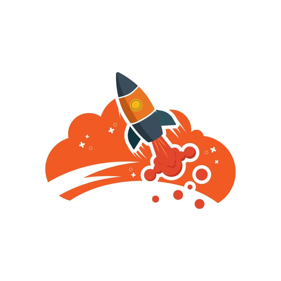 The rocket is flying design vector illustration