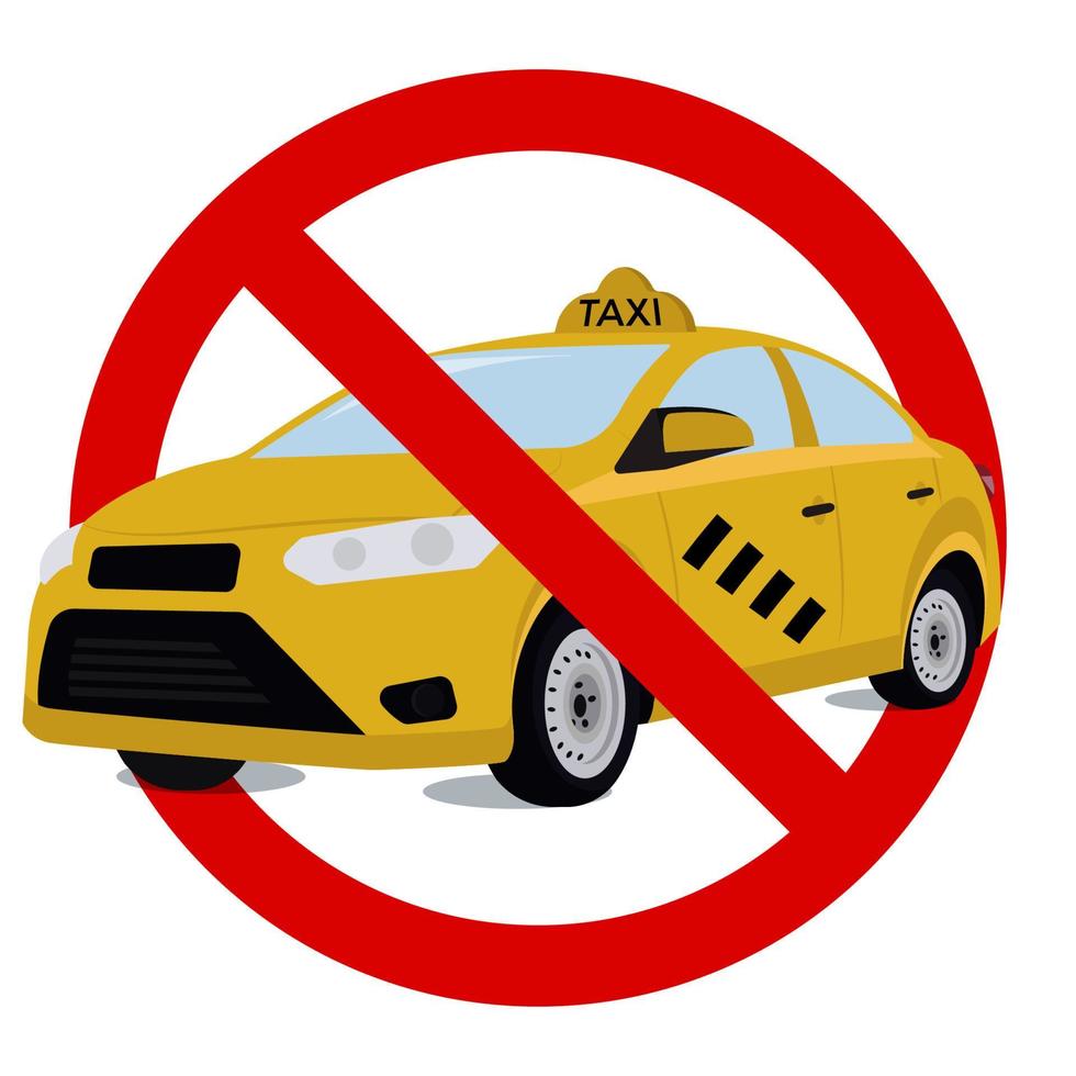 Warning no taxi sign and symbol graphic design vector illustration