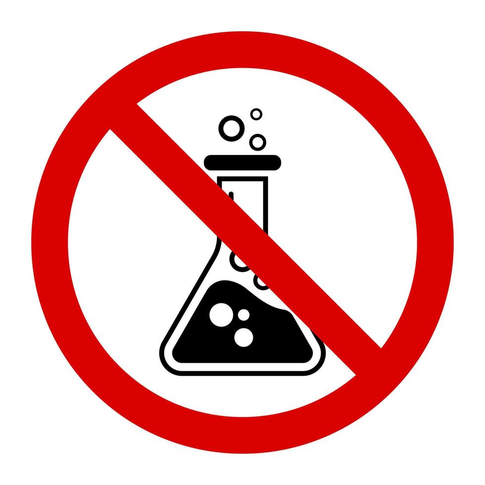 Warning no chemical sign and symbol graphic design vector illustration