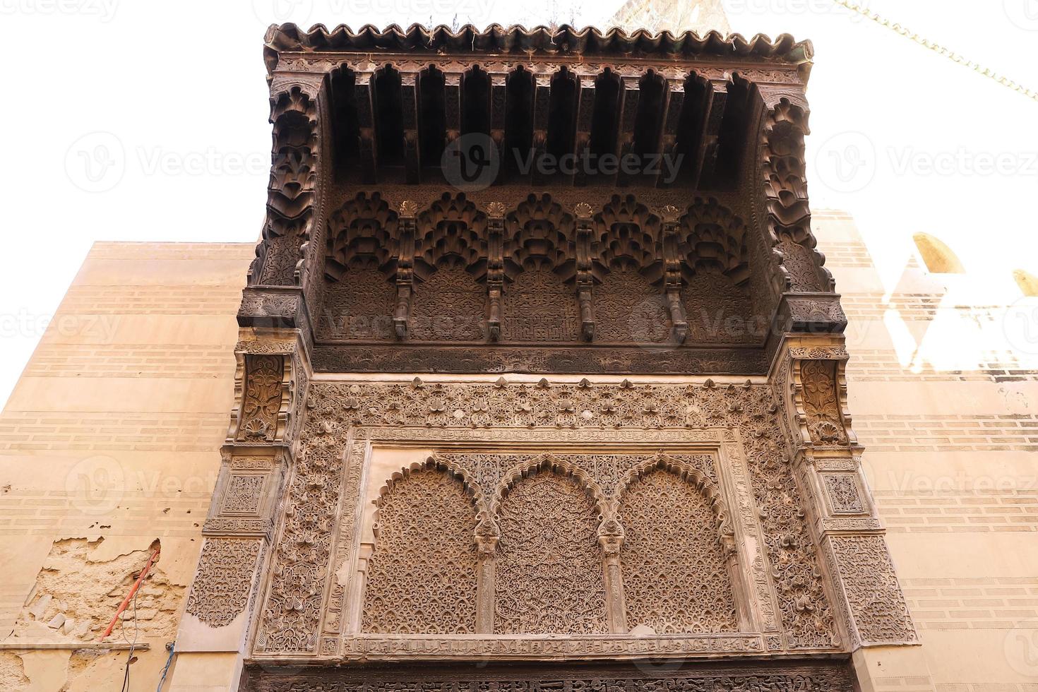 Detail of a Building in Fez, Morocco photo