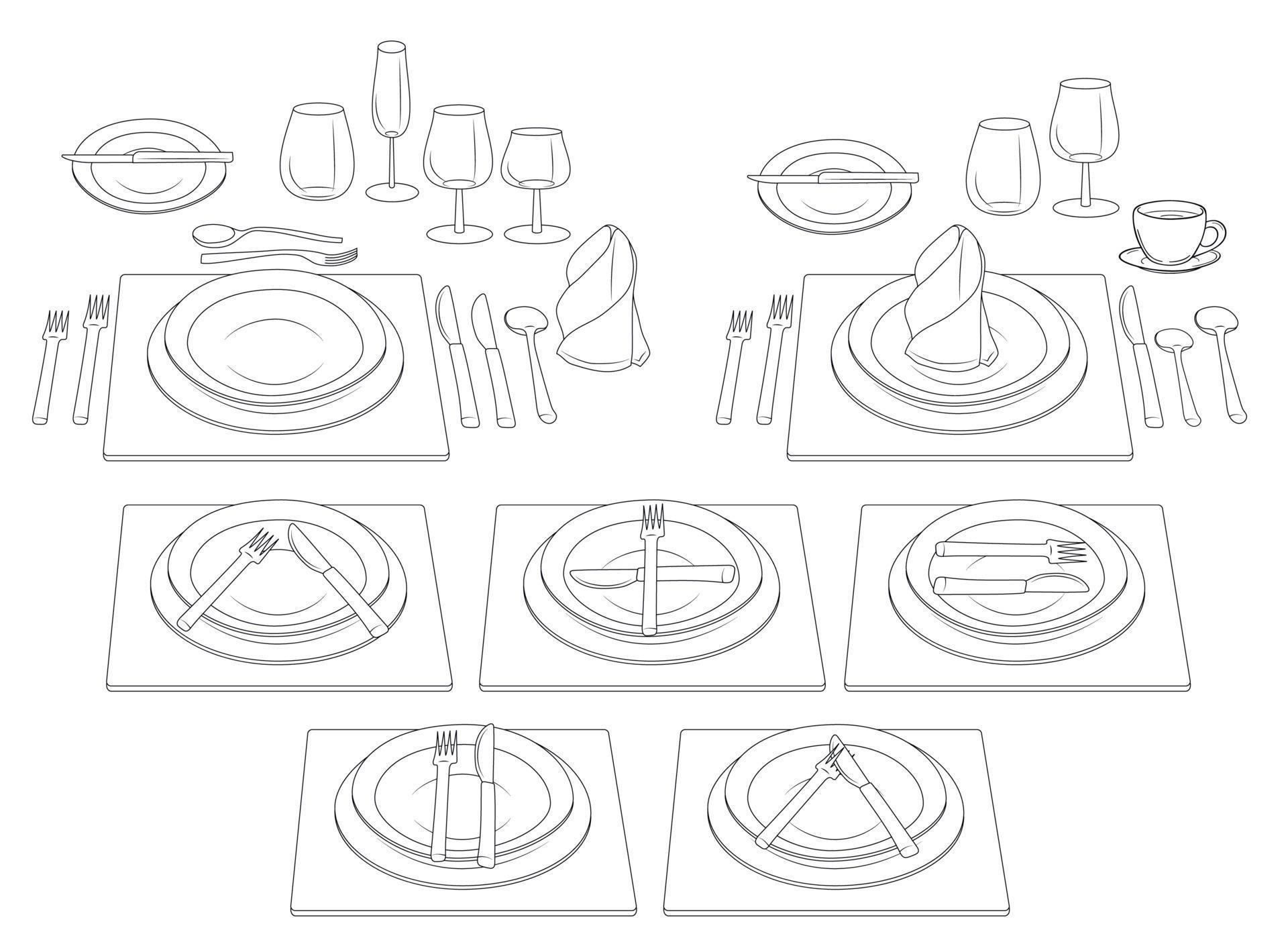 Etiquette at the table. Rules of conduct with cutlery. Control knife and fork. Official and