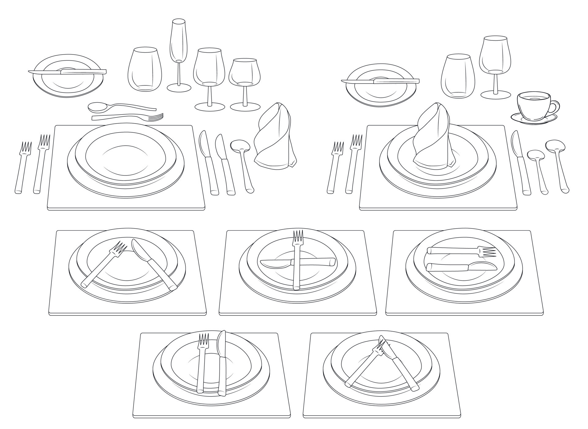 Etiquette at the table. Rules of conduct with cutlery. Control knife and fork. Official and