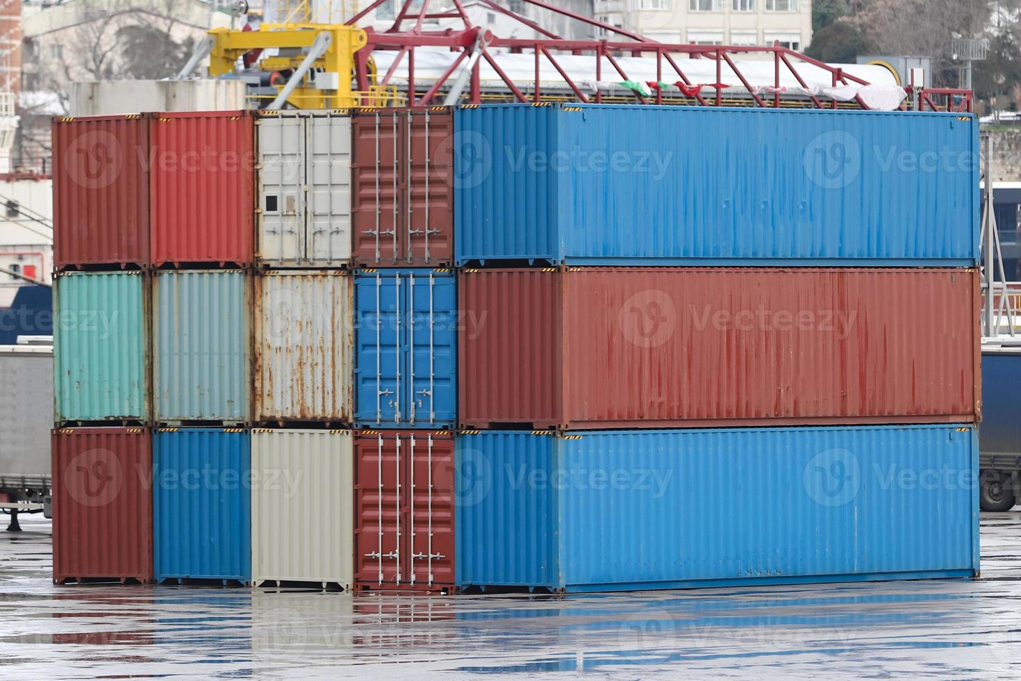 Containers in a port photo