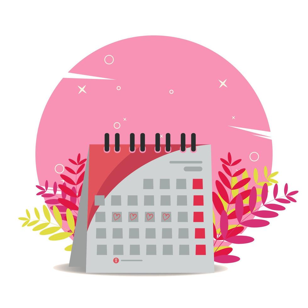 Women day, menstrual calender vector illustration