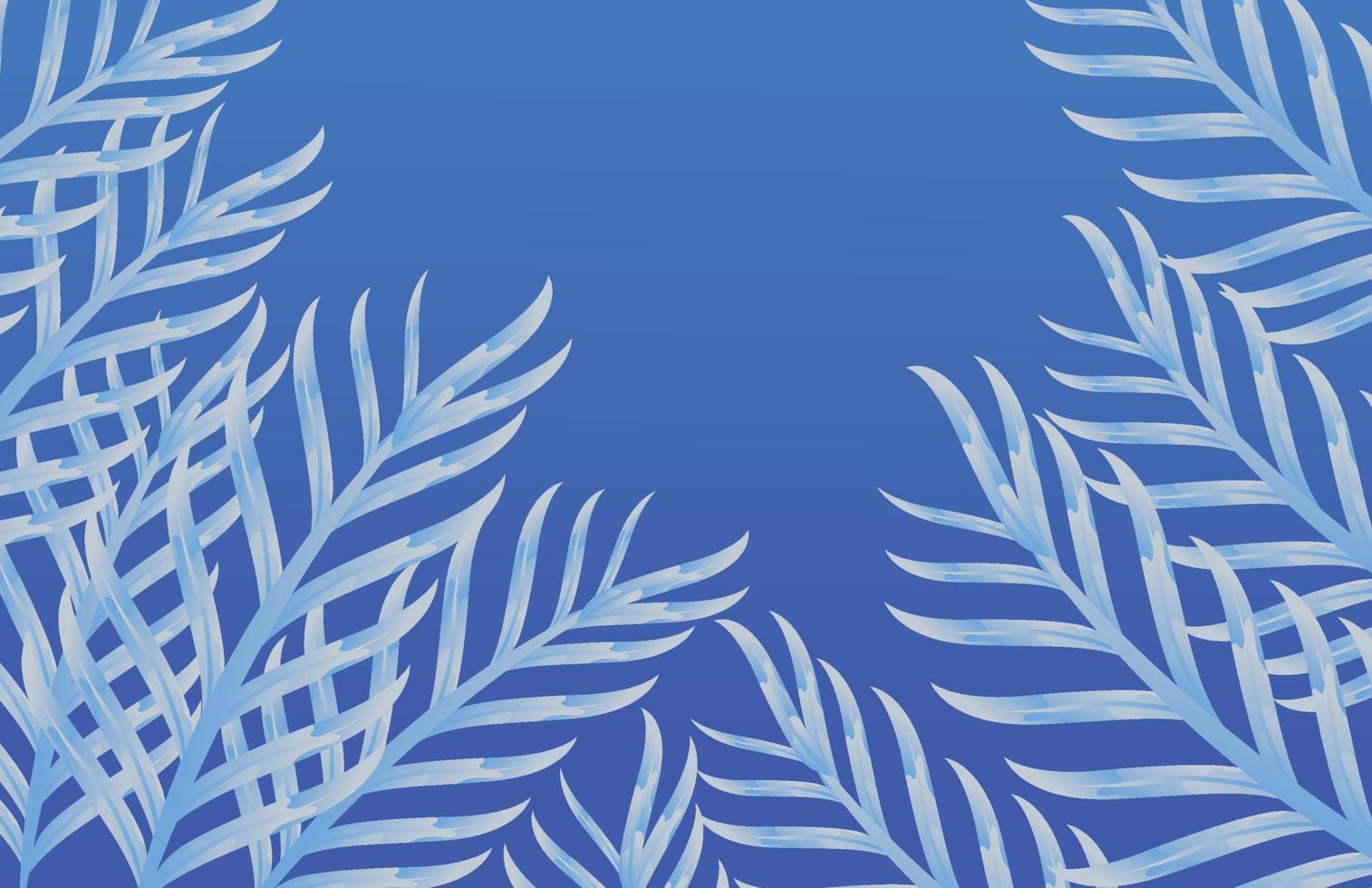 Tropical Leaf pattern modern bright blue background vector