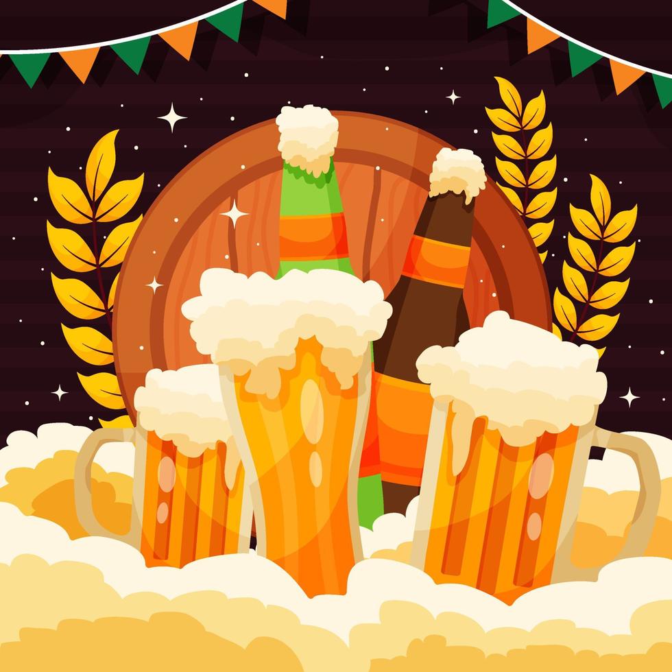 Beer Day Leaf Background vector