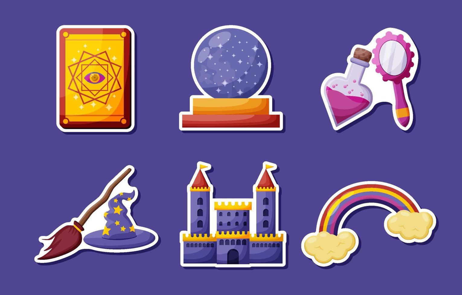 Set of Fantasy Sticker Pack vector