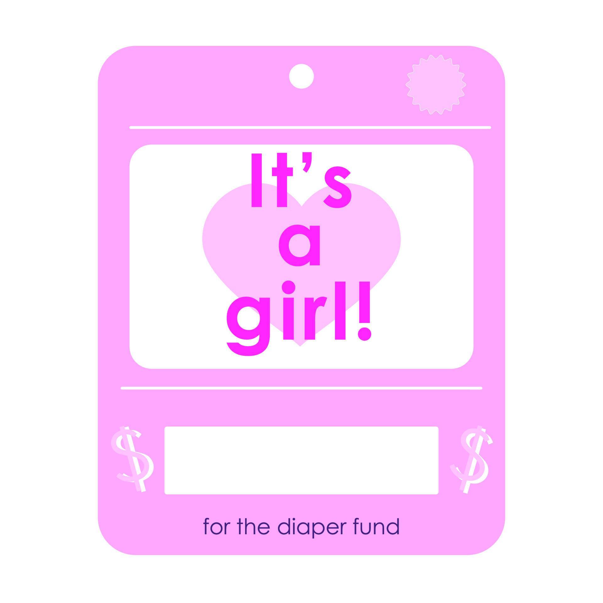 It is a girlbaby gift card. Baby shower greeting invitation cards