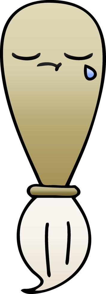 gradient shaded cartoon paint brush vector