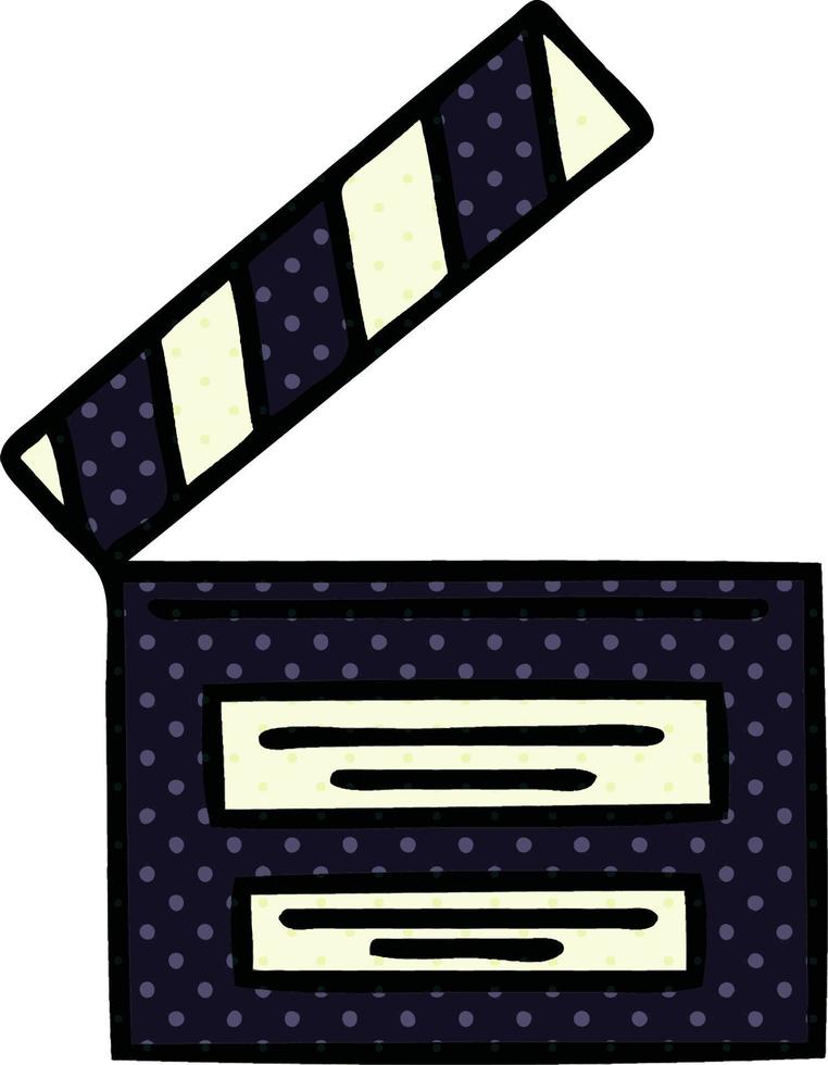 comic book style cartoon film clapper board vector