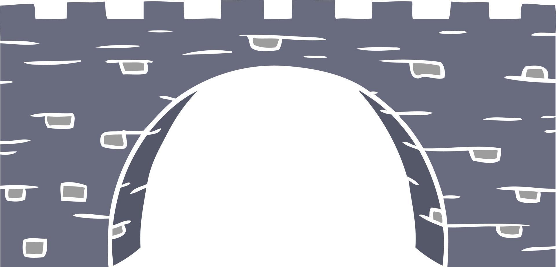 cartoon doodle of a stone bridge vector