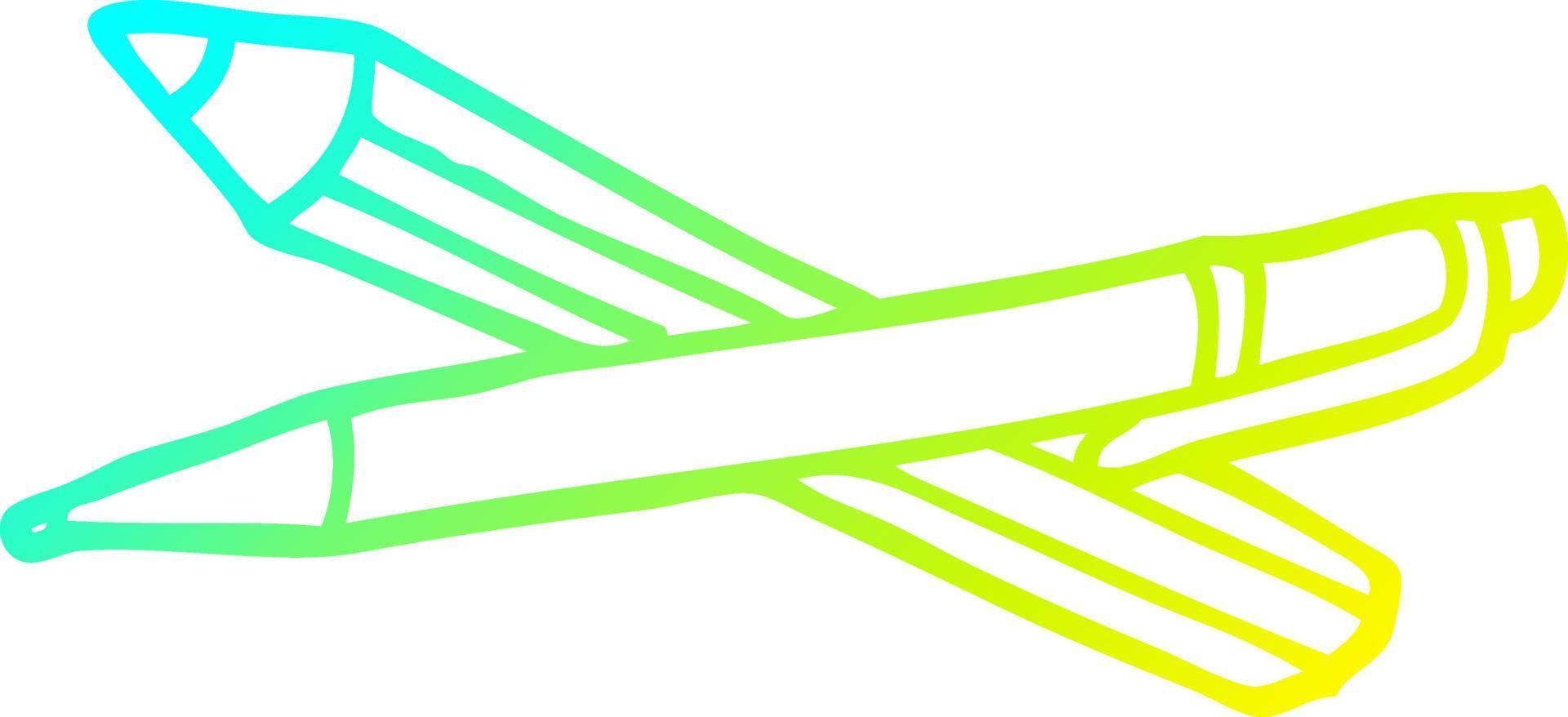 cold gradient line drawing cartoon pen vector
