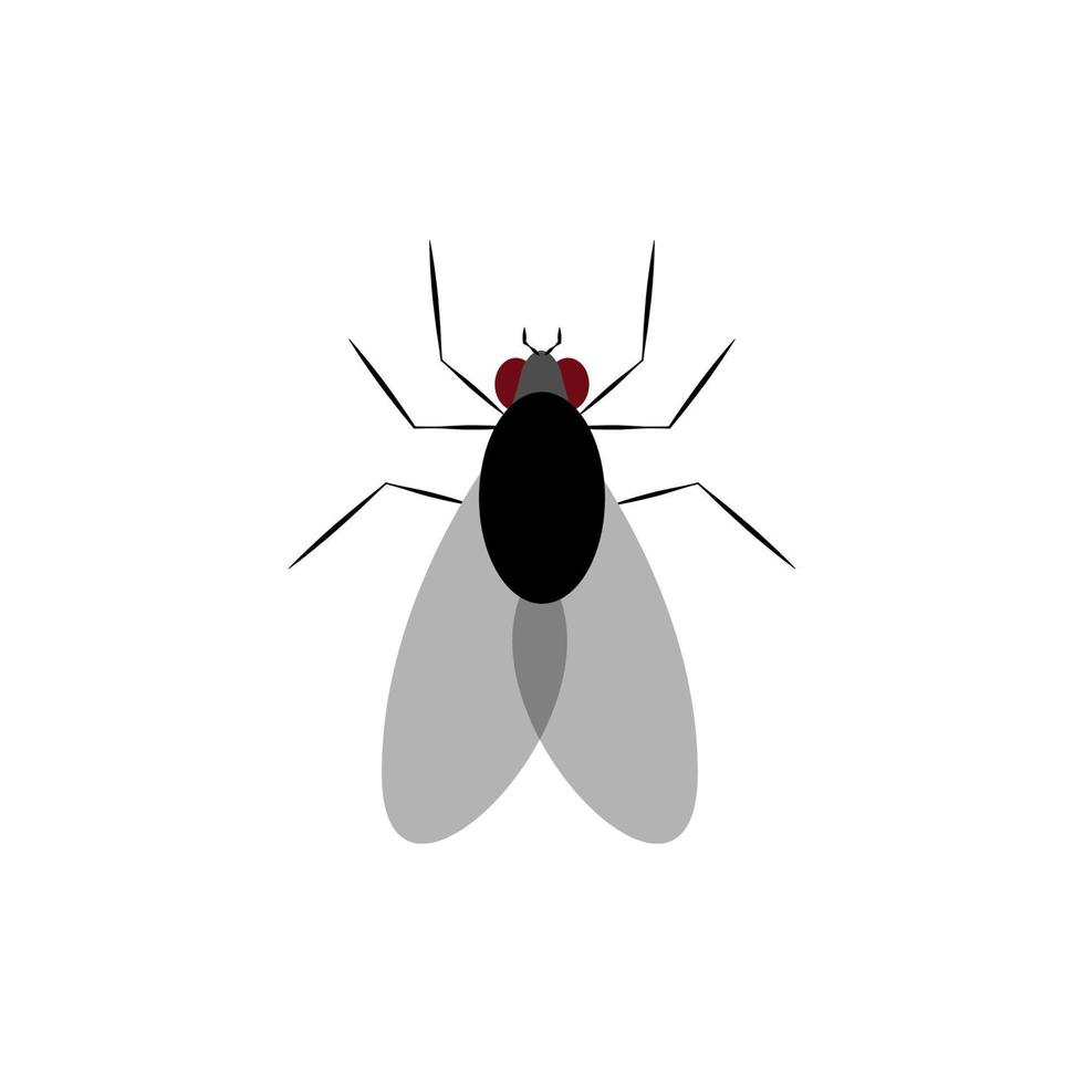 diseño de ilustración de icono de vector de mosca