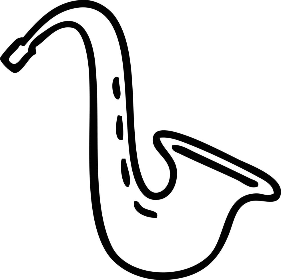 line drawing cartoon musical saxophone vector