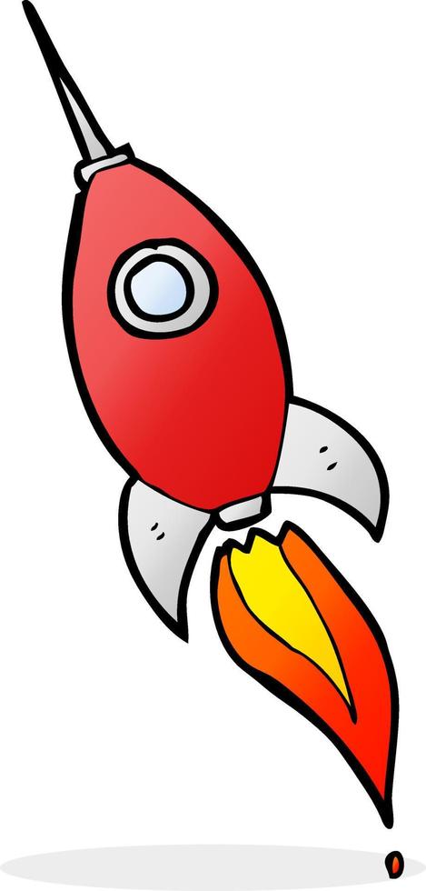 cartoon space rocket vector