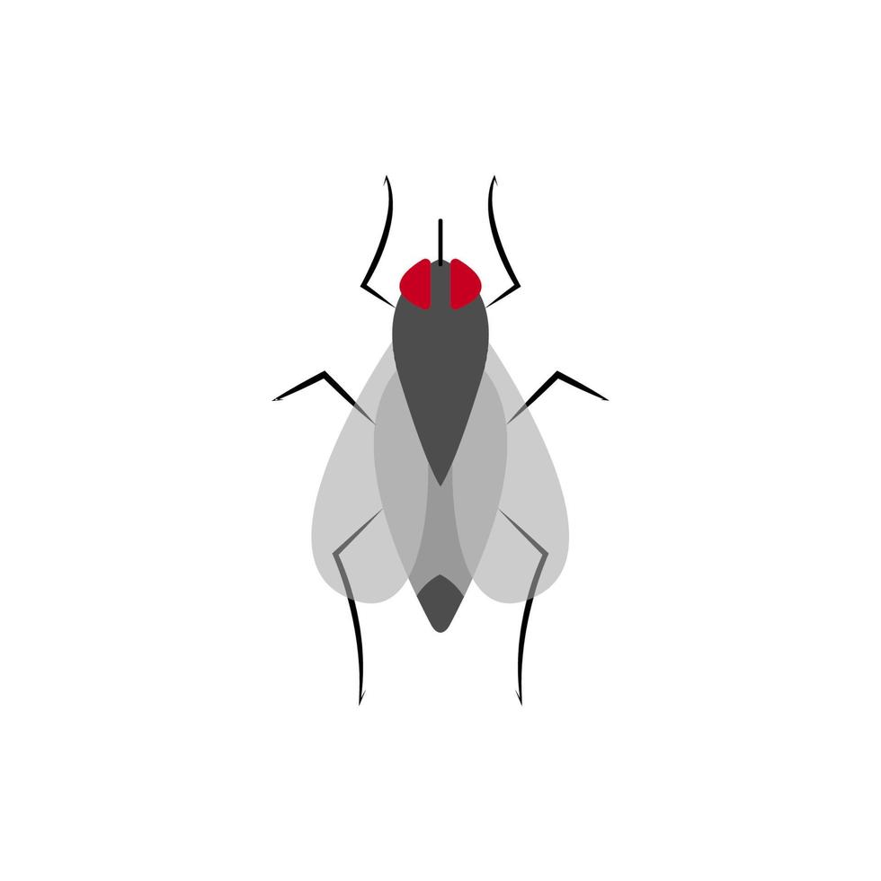 diseño de ilustración de icono de vector de mosca