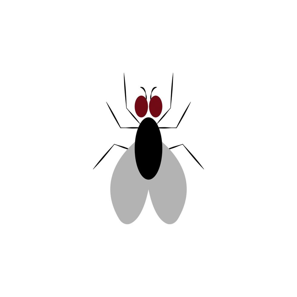 diseño de ilustración de icono de vector de mosca