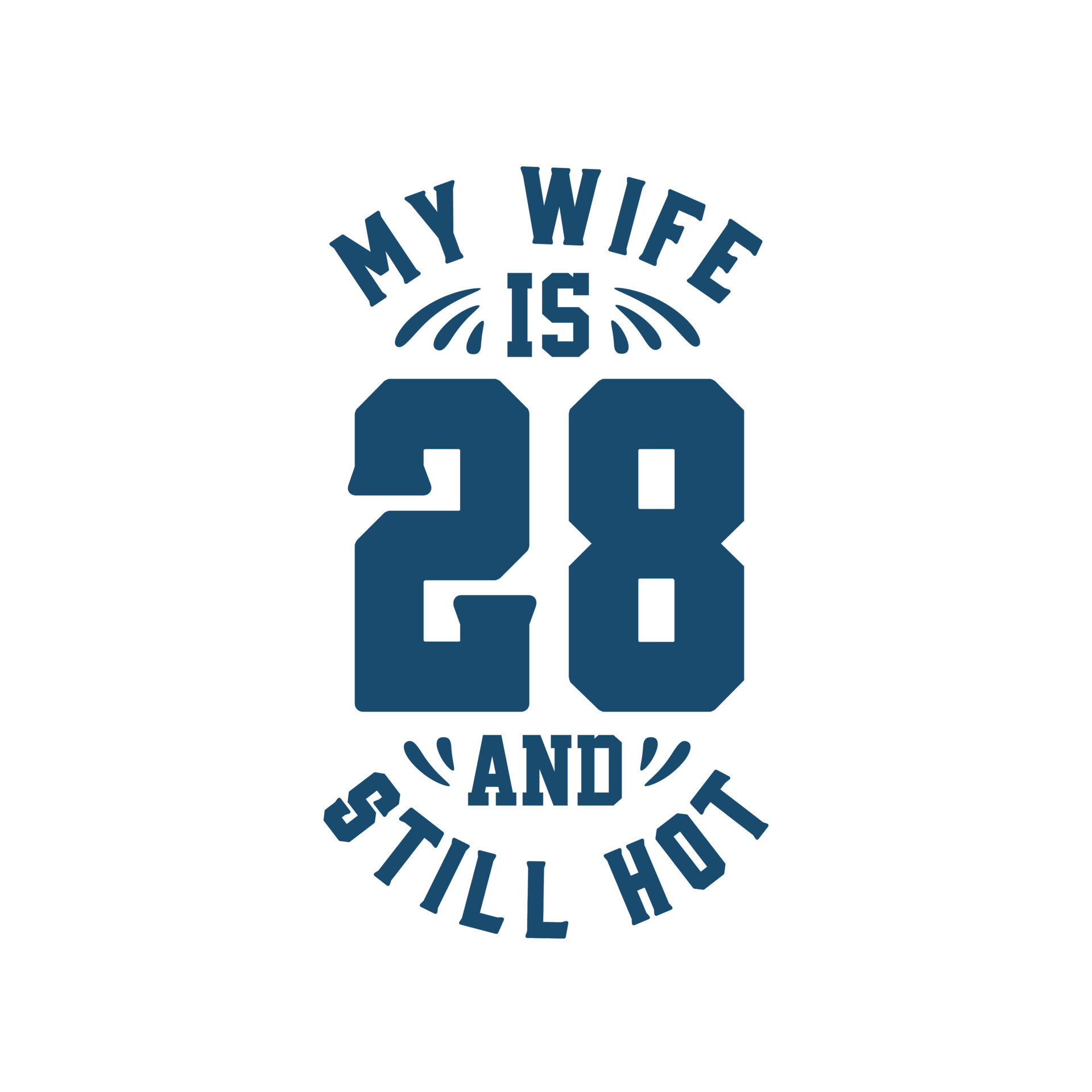 My wife is 28 and still hot. Funny 28th birthday for wife 8380481 Vector  Art at Vecteezy