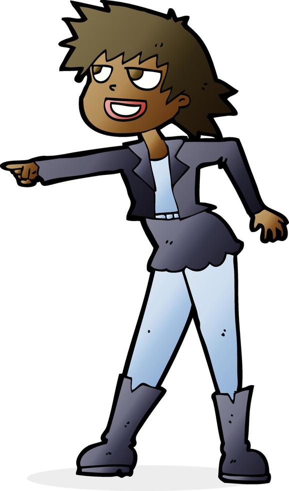 cartoon woman pointing vector