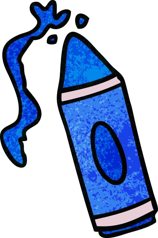 textured cartoon doodle of a pink crayon vector