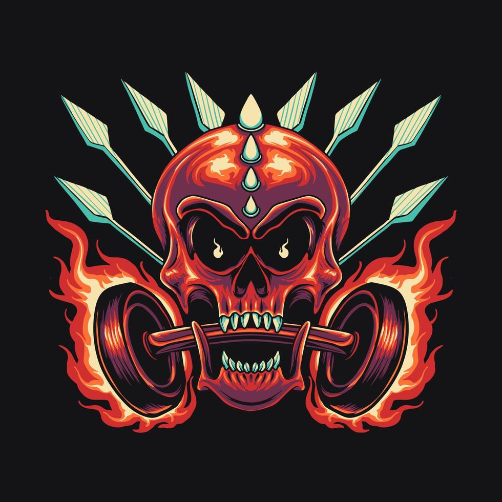 Skull Rider Fire Vector Illustration