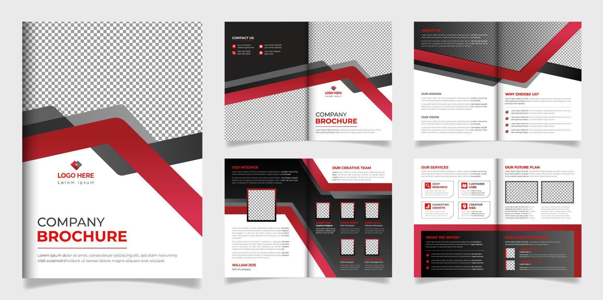 Professional Corporate 8 pages Business Brochure Design Print Template vector