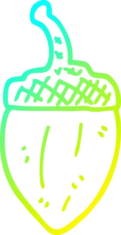 cold gradient line drawing cartoon acorn vector