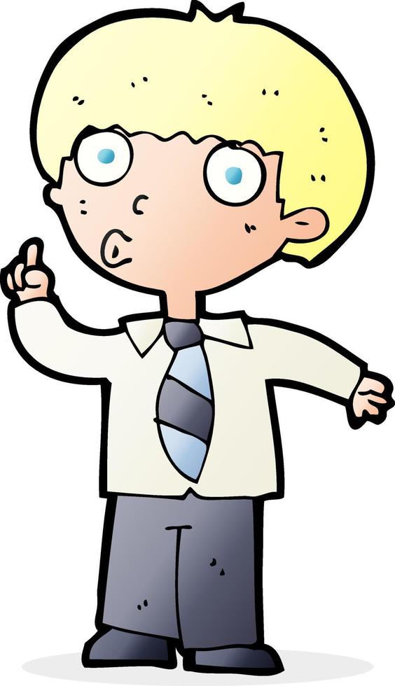 cartoon school boy with question vector