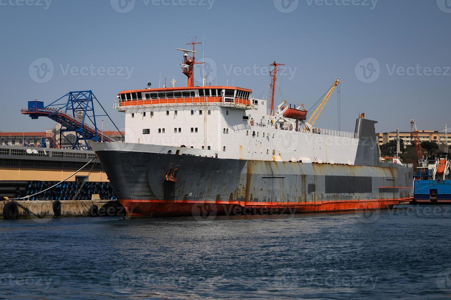 Cargo Ship in Port photo