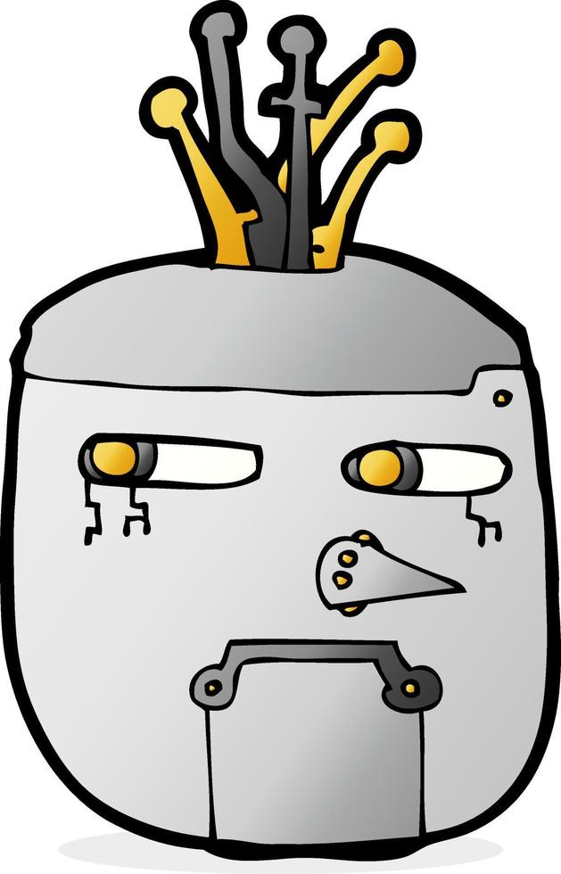 cartoon robot head vector