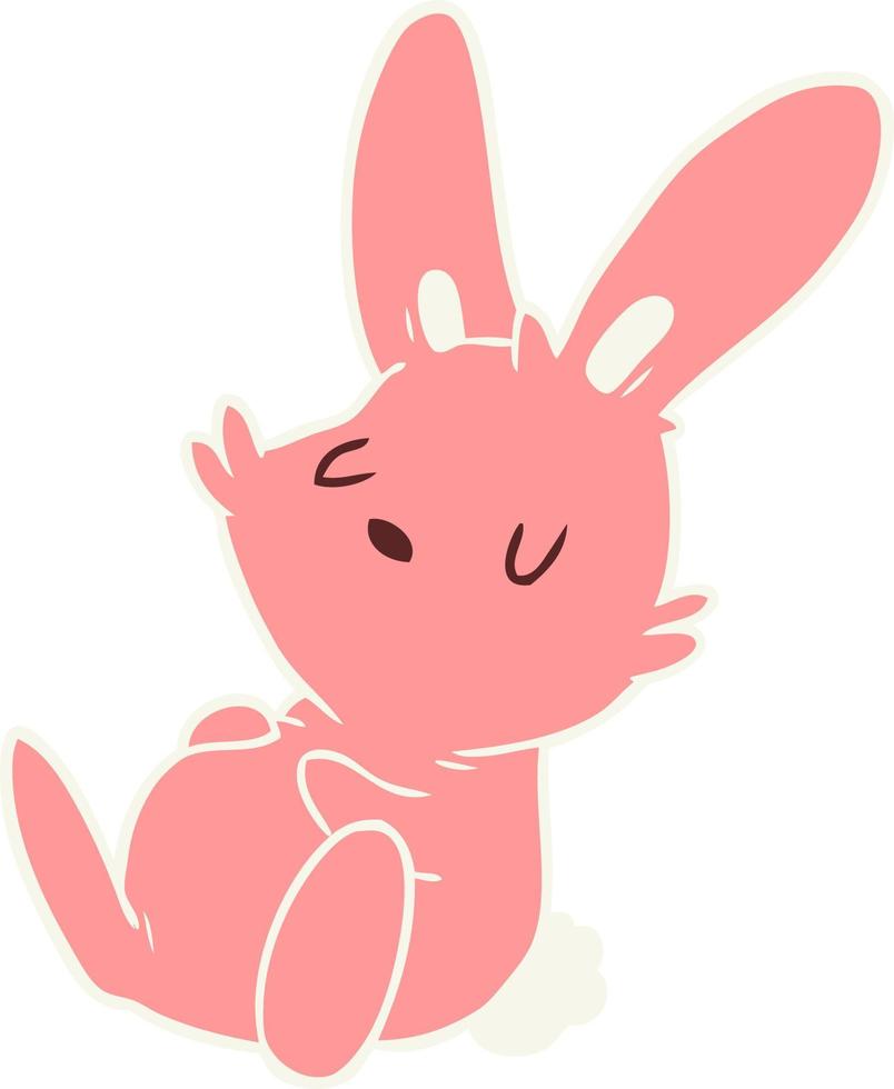 cartoon rabbit sleeping vector