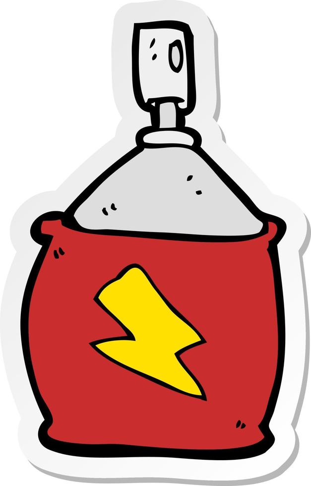 sticker of a cartoon spray can vector