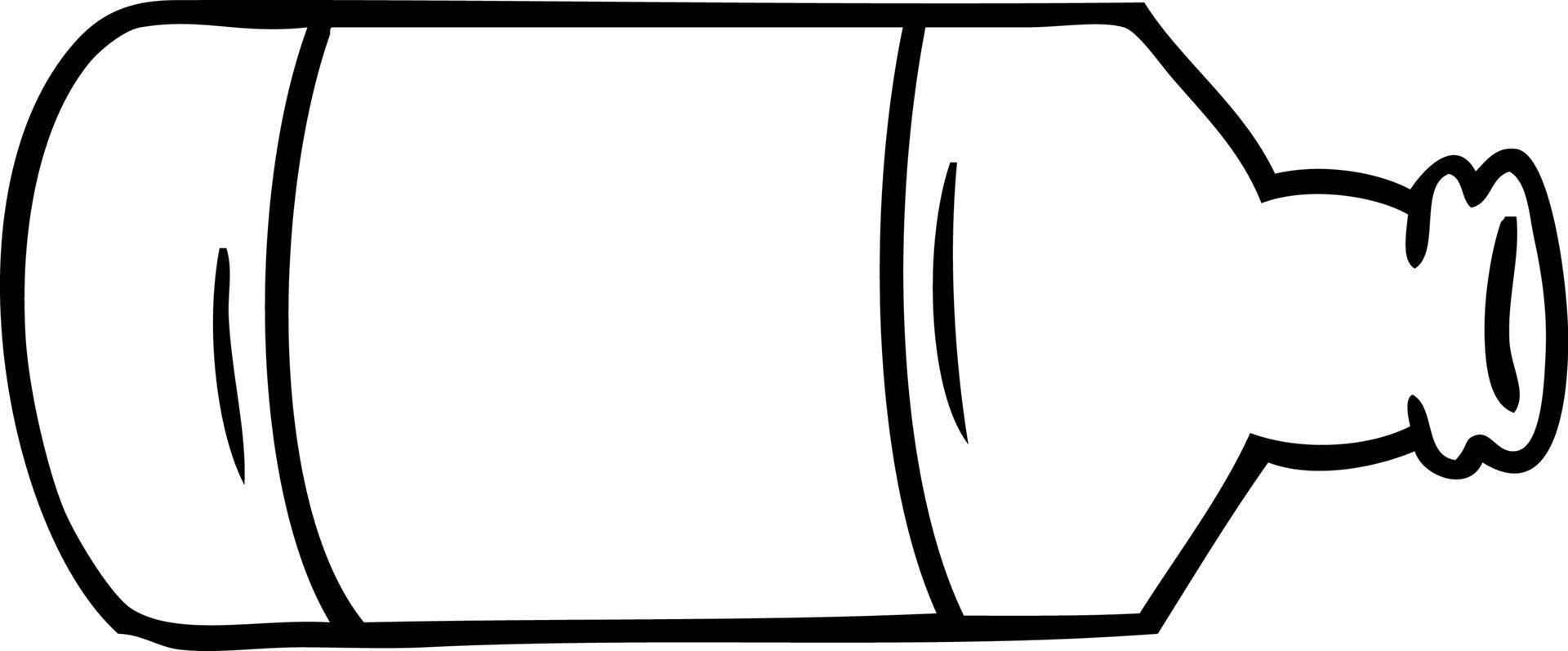 line drawing doodle of an old glass bottle vector