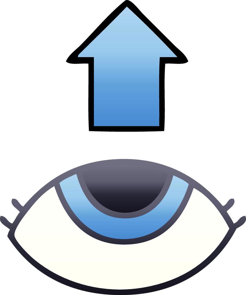 gradient shaded cartoon eye looking up vector