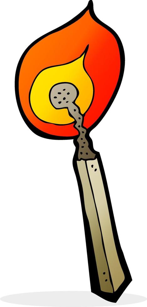 cartoon burning match vector