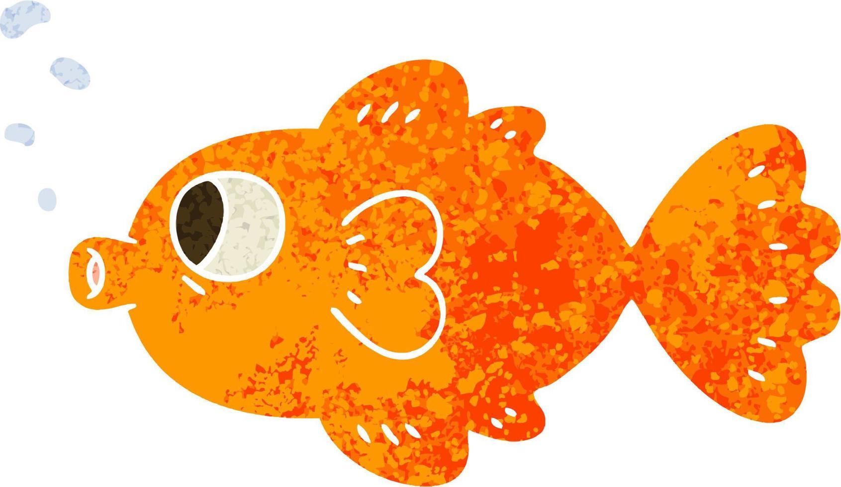 quirky retro illustration style cartoon fish vector