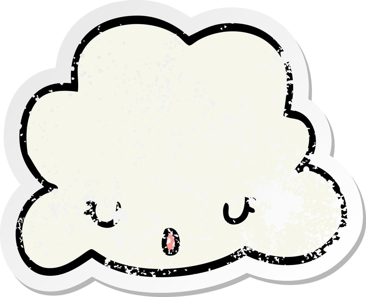 distressed sticker of a cute cartoon cloud vector