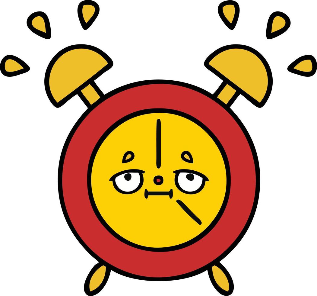 cute cartoon alarm clock vector