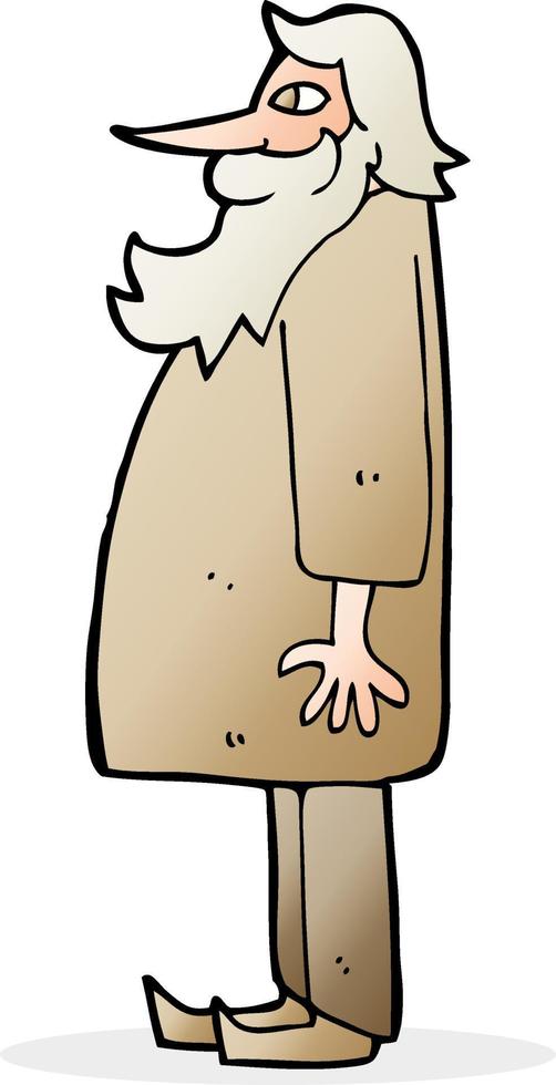 cartoon bearded old man vector