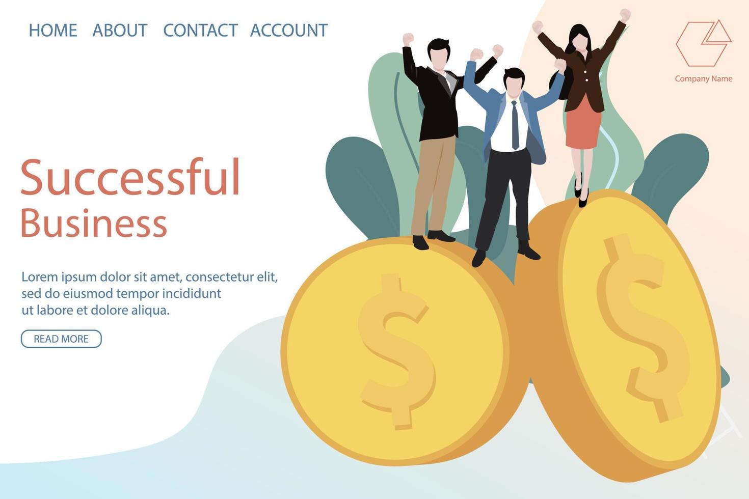 Businesspeople financial investment concept for modern website,mobile and development vector