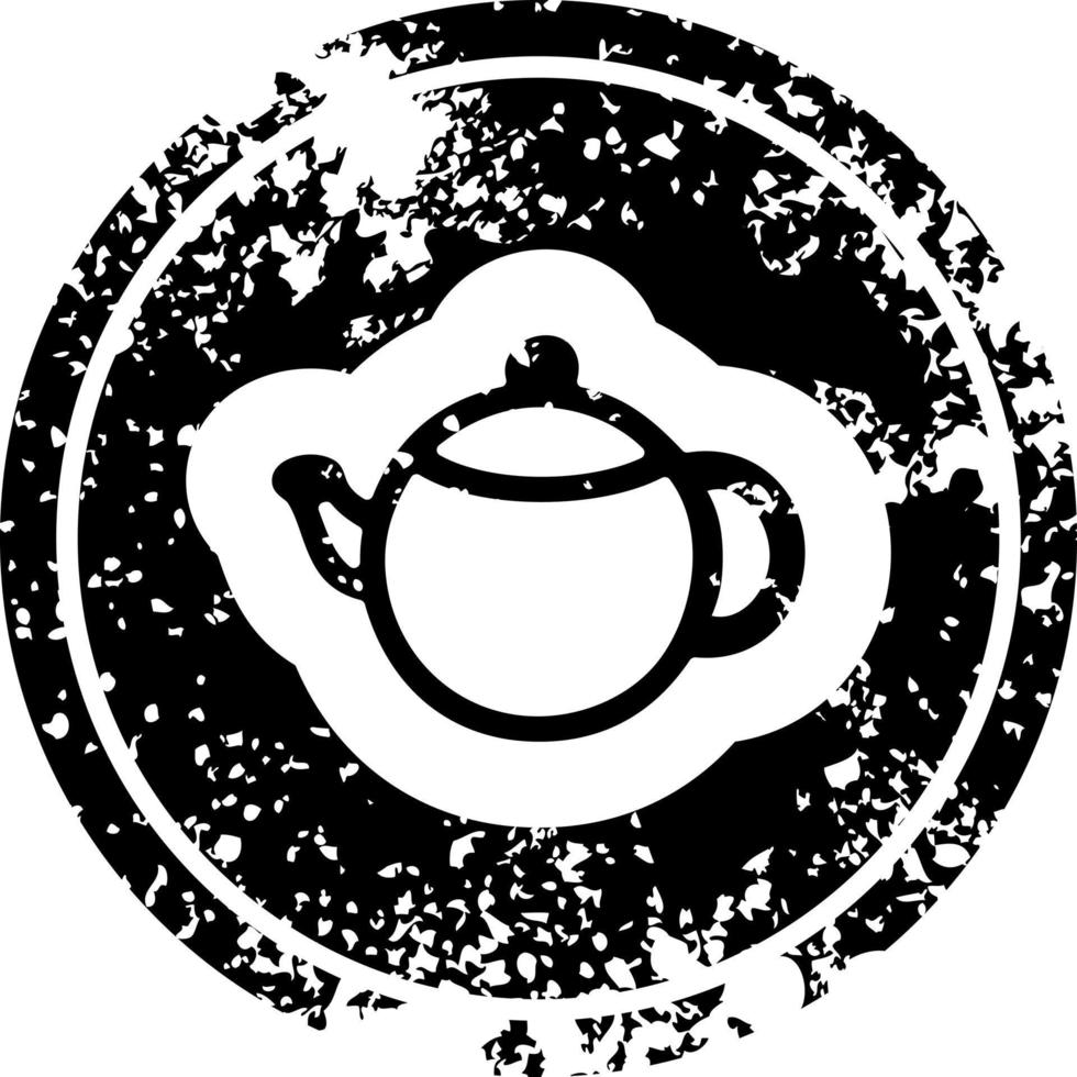 tea pot distressed icon vector