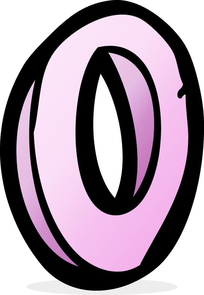 cartoon letter O vector