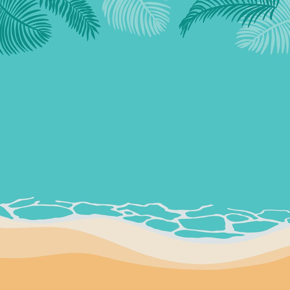 Summer background with coconut tree, palm, on the beach vector