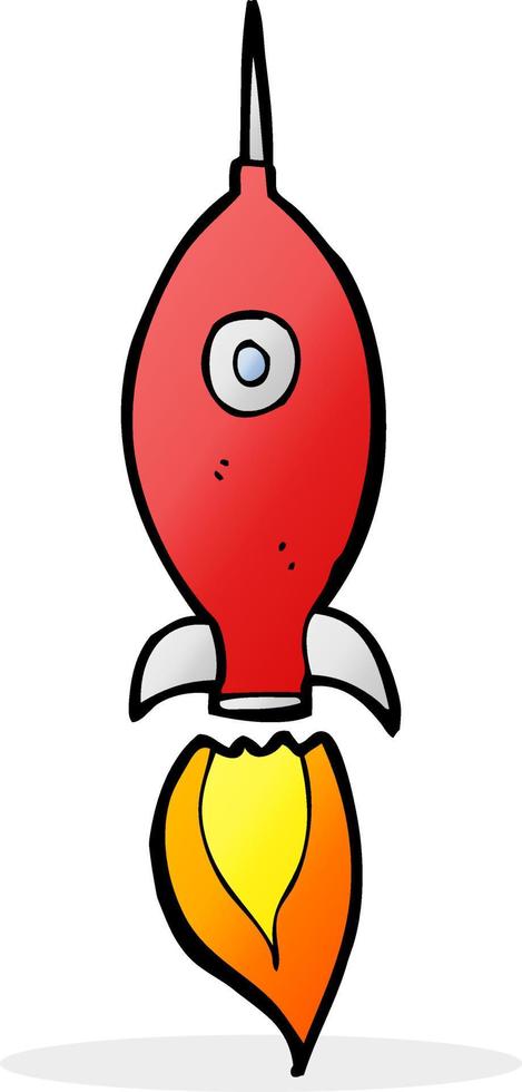 cartoon space rocket vector