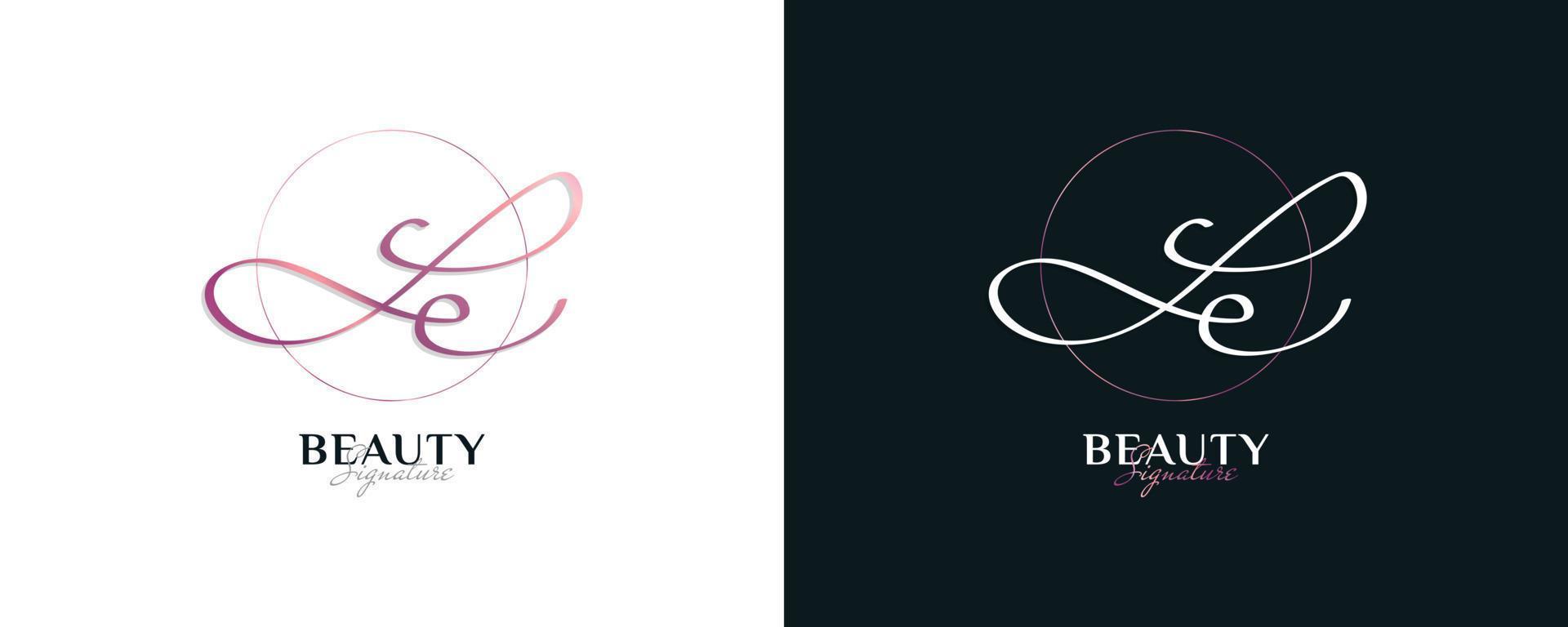 JE Initial Signature Logo Design with Elegant and Minimalist Handwriting Style. Initial J and E Logo Design for Wedding, Fashion, Jewelry, Boutique and Business Brand Identity vector