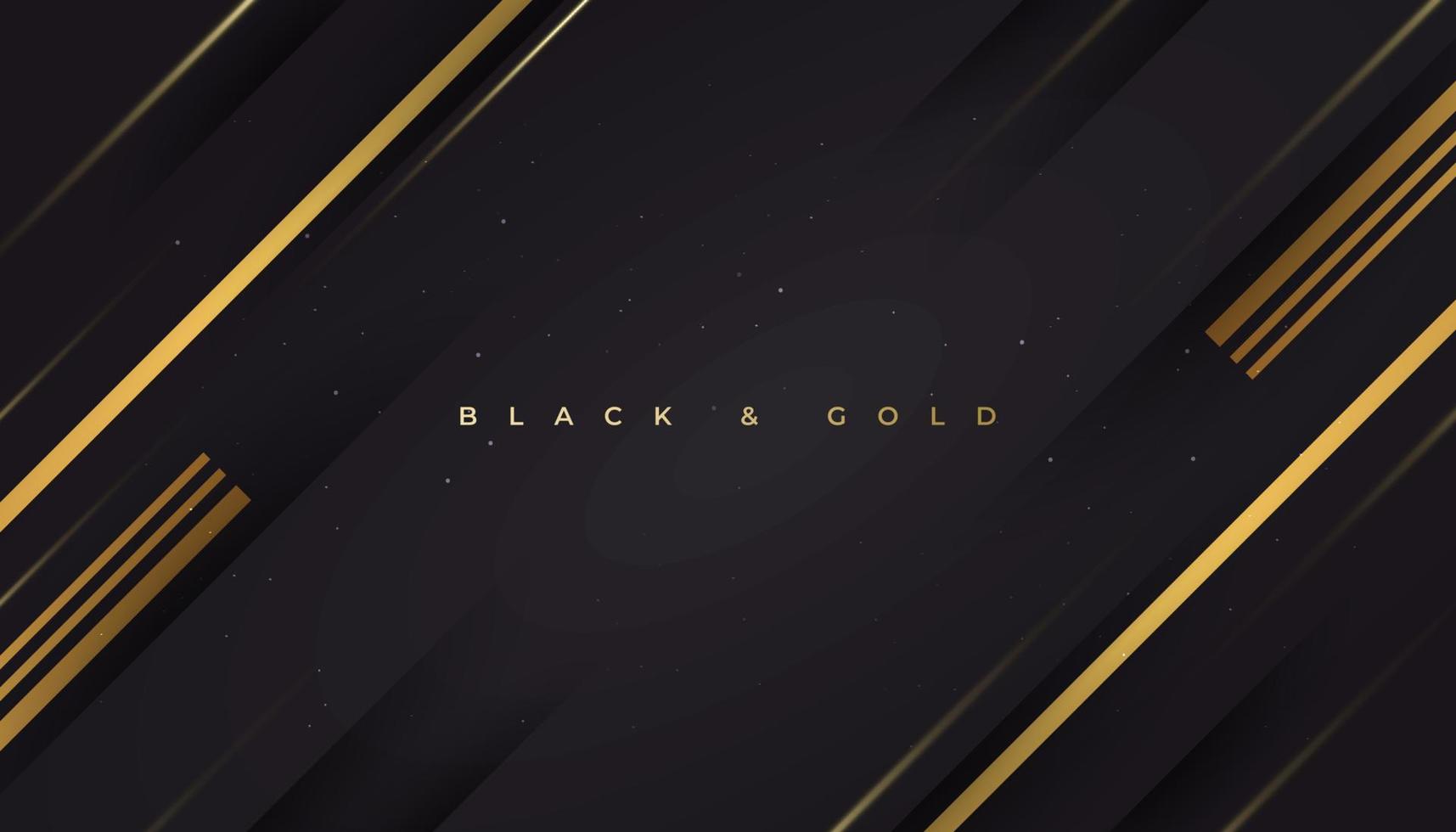 Luxury Black and Gold Background in Paper Cut Style with Glitter and Light Effect. Premium Black and Gold Background for Award, Nomination, Ceremony, Formal Invitation or Certificate Design vector
