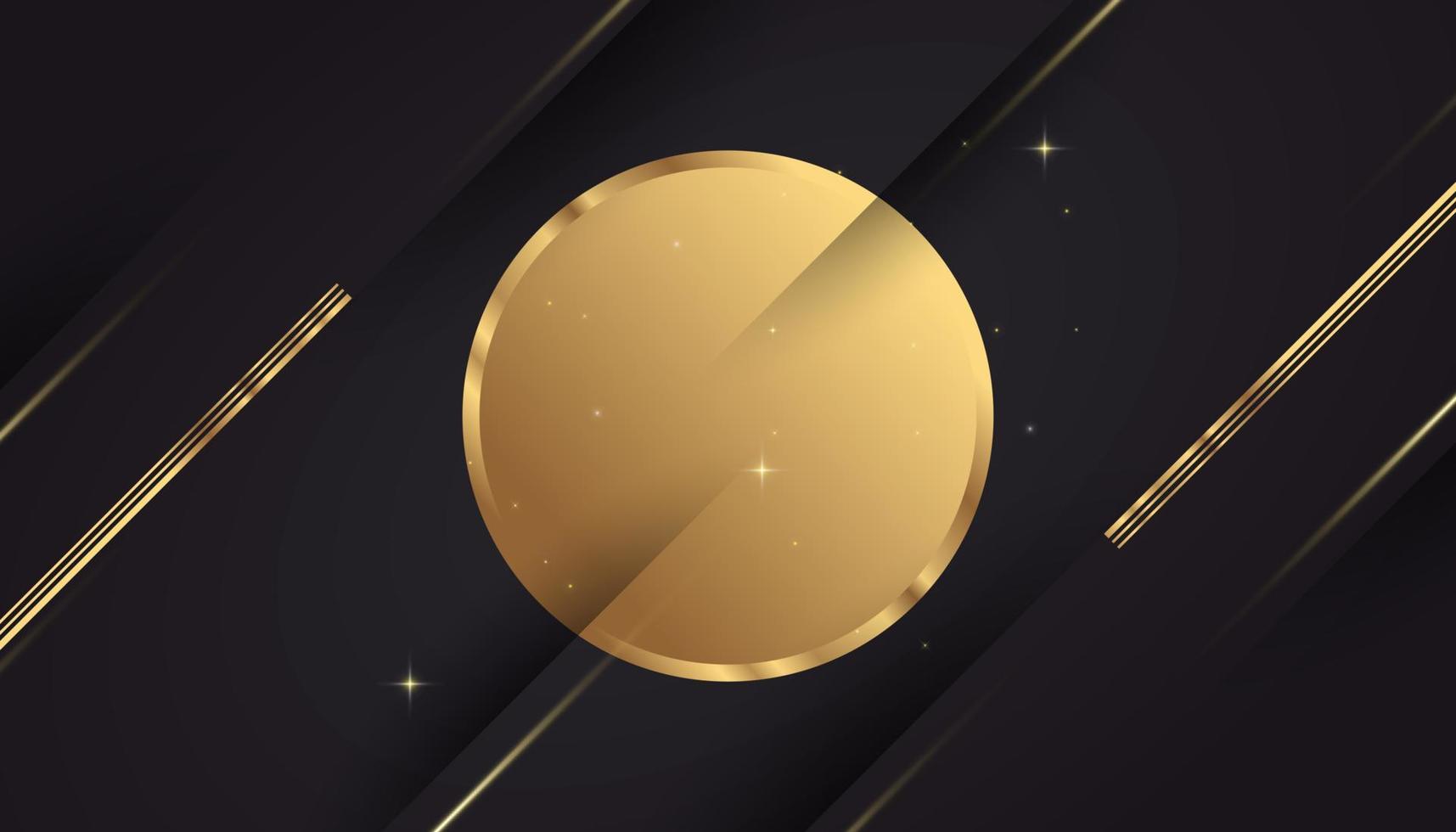 fondo negro y dorado de lujo en estilo de corte de papel con brillo y efecto de luz. fondo negro y dorado de primera calidad para el diseño de premios, nominaciones, ceremonias, invitaciones formales o certificados vector